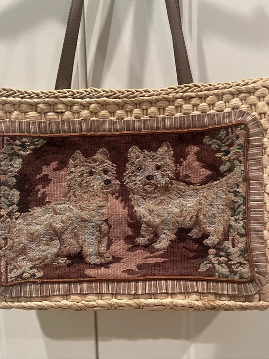 Capelli of New York Handbags - Vintage Capelli of New York straw StripedLined Handbag Interior - Brown & Cream